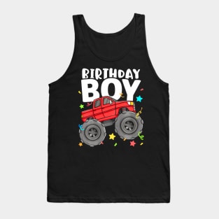 Kids Birthday Boy  Truck Birthday Theme Toddler Kids Girls Tank Top